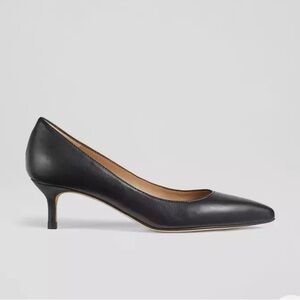 LK Bennett London Audrey Black Leather Kitten Heel Courts Size 6
